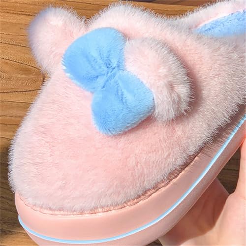 Epsion Cute Bow Rabbit Fuzzy Slippers for Women Comfy Plush Bunny House Shoes Indoor Outdoor4