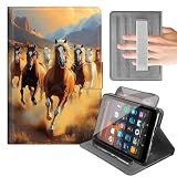 Case for Samsung Galaxy Tab A 10.1 2019 (SM-T510/T515/T517),Running Horses Cover with 360 Rotating Vertical Stand,Hand Strap,Auto Wake/Sleep