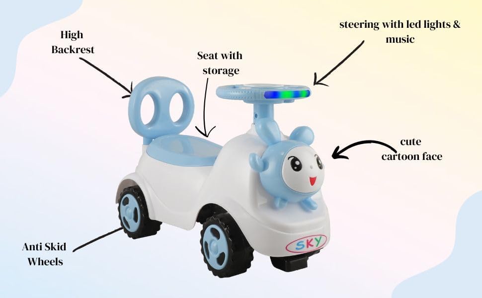Image of JoyRide Sky Ride-On Baby /Kids Ride for Boys & Girls 1-3 Years Blue