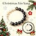 CZHECYN Yin Yang Crystal Bracelet, Tai Chi Inspired Black & White Beaded Mala, Natural Stone Meditation Jewelry for Men and Women