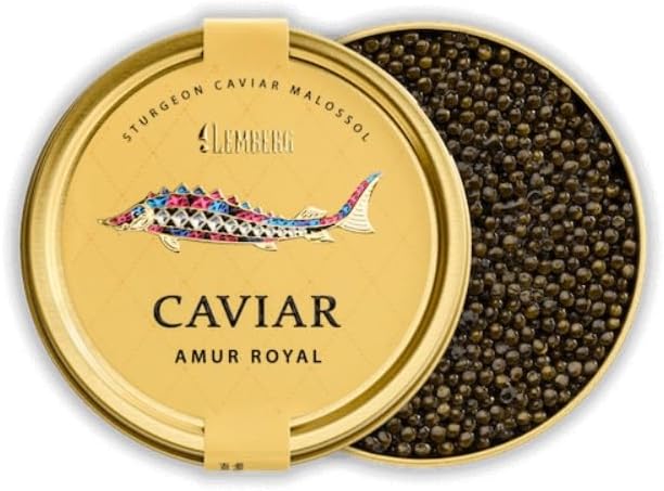 vladatwork 100g Black Siberian Sturgeon Caviar Siberian Sturgeon Acipenser Baerii Malossol Caviar Чёрная икра by Lemberg Caviar UK