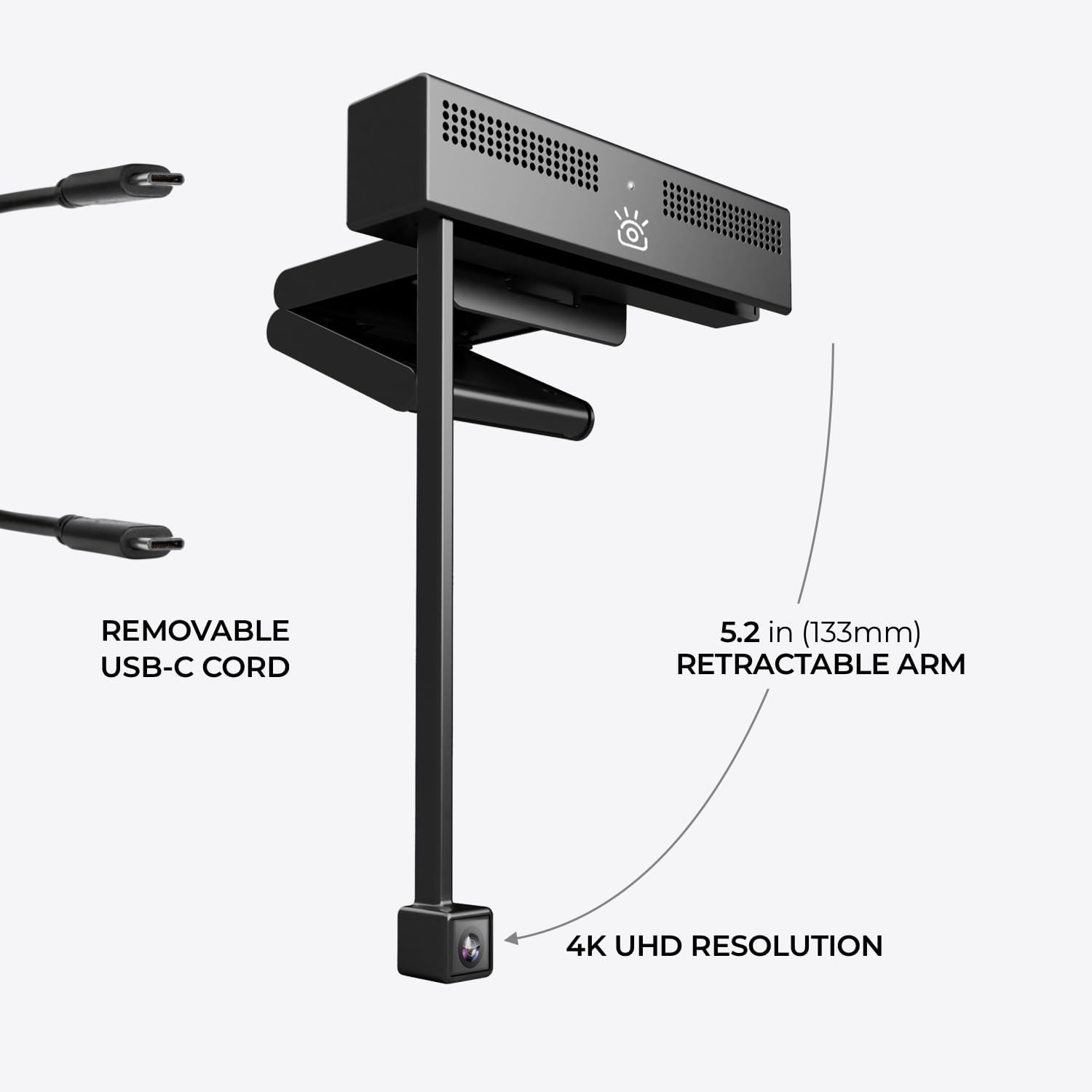 ProXL 4K HD Eye Contact Webcam with Noise Cancelling Mics, SoftLight+ Support, USB Computer Camera for Monitors & Desktops – Zoom Certified, Works with Teams, Meet, and Video Calls