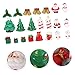 LIOOBO 23 Pcs Mini Christmas Ornaments Resin Santa Claus Snowman Bell Box Landscape Decoration Style
