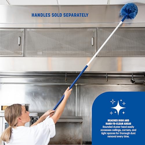 SPARTA Flo-Pac Round Duster Head With Soft Flagged Bristles, Cleaning Essentials for Commercial and Home Use, 1 Count, Blue by Carlisle FoodService Products - Image 4
