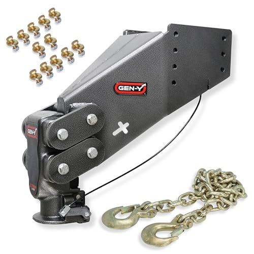 GEN-Y Hitch Fifth Wheel to Gooseneck SnapLatch Coupler, Safety Chain and Mount Bolts - Compatable with 2 5/16" Gooseneck Ball, 30K LB Towing Capacity, 1.5K - 4.5K LB Pin Weight