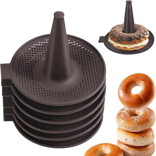 WENZAIMY 6 PCS donut tray, silicone donut mold and brown baking mold set are used to bake bagels, donuts, cakes and Mu Si puddings.
