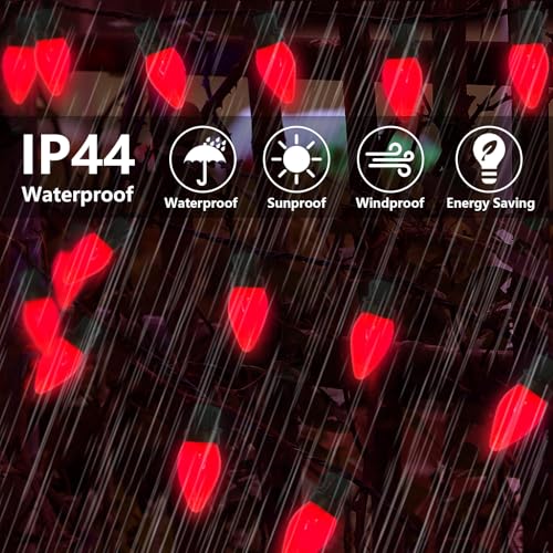 Luces LED C9 rojas para decoración de 25 pies miniatura 4