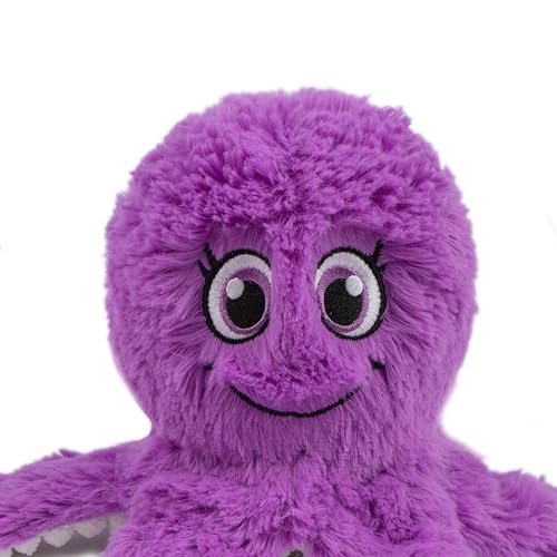 Image of Best Pet Supplies OctoMutant Crinkle Plush Dog Toys for Interactive Play, Puppy and Senior Indoor Play, Colorful Octopus Toy Shape, Soft Head Stuffing, Cute and Cuddly - Purple