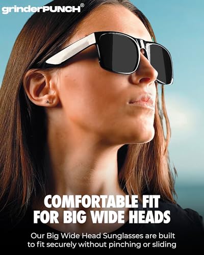 grinderPUNCH Mens Oversized Sunglasses XL Big Head Fit, Extra Wide Frame Sunglasses for Men, Big Heads, XXL Large Wide Shades3