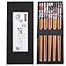 Produktbild AMACOAM Essstäbchen Japanisch Sushi Stäbchen NatüRliche Chopsticks Wiederverwendbare aus Bambus Chinesische Geschirr Set mit Schwarz Geschenkbox Cat EssstäBchen Waschbar für GeschirrspüLer 5 Paar