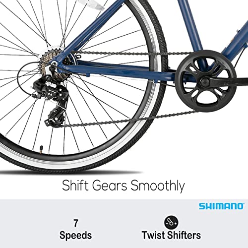 Hiland Hybrid Bike, Shimano Drivetrain 7 Speeds, 700C Wheels For Men Women Ladies Commuter Bike City Bike #TOP2