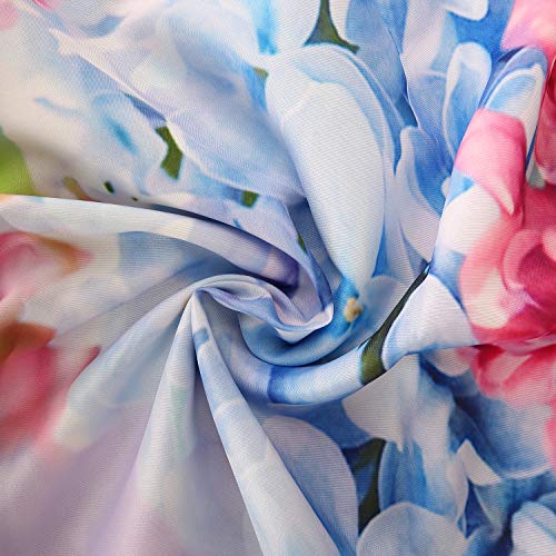 Livilan Butterfly Shower Curtains With Hooks, Floral Shower Curtain, Blue Butterfly Shower Curtain, Watercolor Flowers And Green Leaves Fabric Curtains For Bathroom Decor (72" W X 72" H) #TOP4