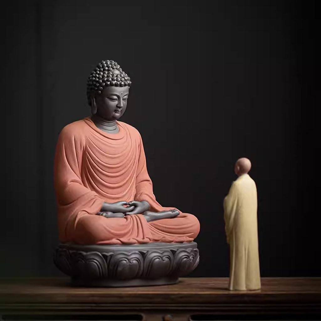 Posąg Buddy do wnętrz Kreatywny Wejście Zen Posąg Buddy Dekoracyjne Ozdoby Salon Biuro Ceramiczne Rzemiosło Ozdoby Medytująca Statua Buddy Figurka Rzeźba