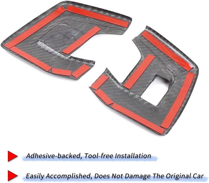 Real Carbon Fiber Front Door Lower Tailgate Switch Decorative Covers for Lamborghini Urus 2018-2021,Car Interior Accessories 2Pcs (Black Carbon)