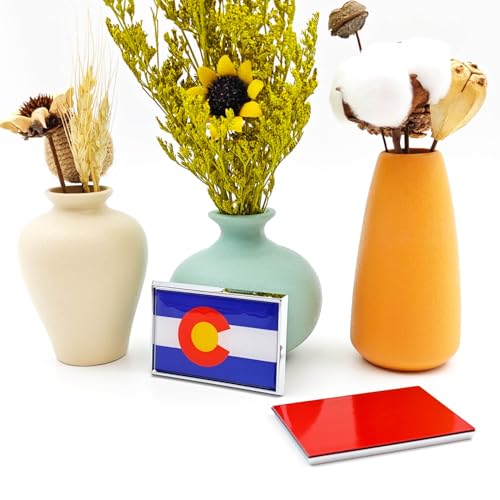 Image of Colorado Flag Sticker Emblem Decal Car Chrome Flags, 2 Pack, 3 x 2 inches