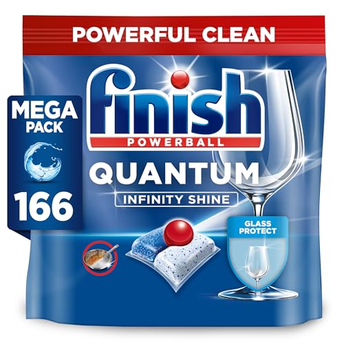 Finish Quantum Infinity Shine Pastilles Lave-Vaisselle, Elimine Les Taches Tenaces, 166 Capsules