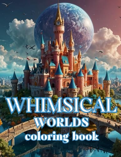 WHIMSICAL WORLDS: This coloring book is full of creative art and intricately detailed fantasy patterns that stimulate imagination and enhance ... a relaxing atmosphere and reducing stress. image 2