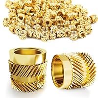 Ziamzra Gewindeeinsatz M4 Einschmelzgewinde 50 Stück Einpressmuttern M4x4x6mm Gewindeeinsätze Messing Threaded Inserts für 3D Druck Zubehör Kunststoffteiledurch Wärme Ultraschall