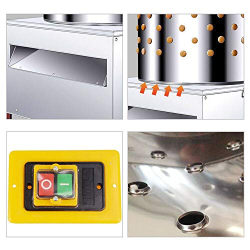 Foto von YUEWO Automatische Geflügelpflücker Hühnerpflücker Geflügel-Rupfmaschine mit Wasseranschluss für Hühner Enten Puten Trommel