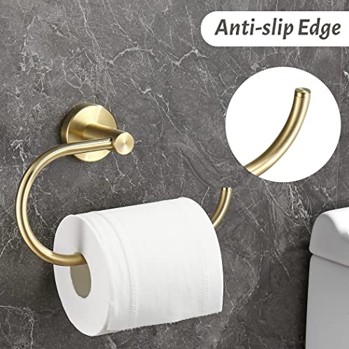 Gold Toilet Paper Holder Towel Ring,Brushed Gold Toilet Roll Holder Hand Towel Holder Bathroom Accessories,Wall Mount Rustic Modern Rustproof Stainless Steel Hardware Set 2Pc #TOP4