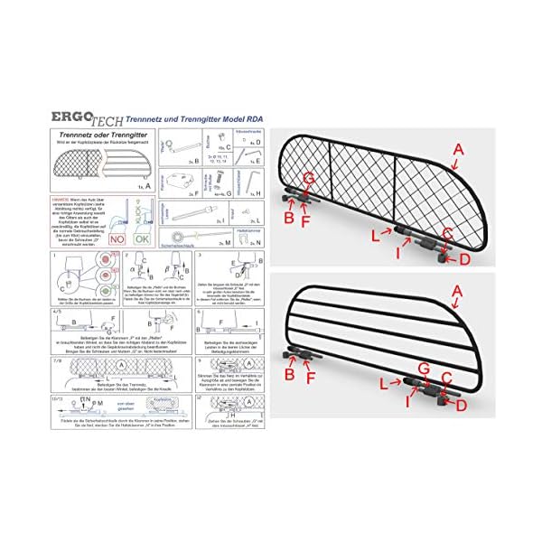 ERGOTECH Trennnetz Trenngitter kompatibel mit Skoda Enyaq iV (2021-), RDA65-XS8, fÃ¼r Hunde und GepÃ¤ck – Bild 5