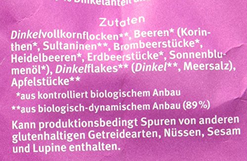 Bauckhof Dinkelmüsli Beerenzart, ungesüßt, 425 g