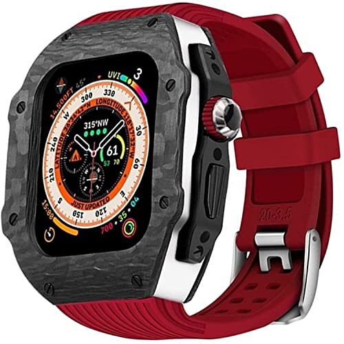 Bracelet de luxe en silicone et boîtier carbone pour iWatch 8 et 7