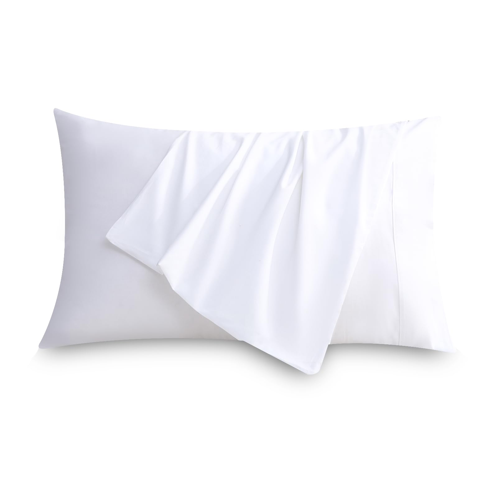 Bedlifes 100% Cotton Pillow Cases Standard Size-Egyptian Cotton Pillowcases Set of 2 -Queen-Organic Breathable Soft Cooling Cotton Pillow Covers for Hot Sleeper-20”X30”-White
