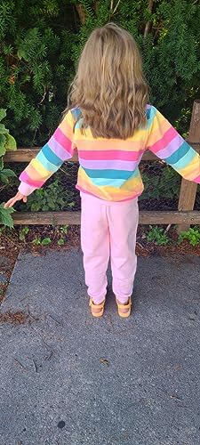 Image of Little Girls Unicorn Outfits 2 Piece Kids Ruffle Sleeve Sweatshirt + Leggings Fall Leopard Clothing Sets 2-10 Years