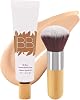 BB Cream Tinted Moisturiser with Brush, Hydrating BB Blur Tinted Moisturizer SPF 30, Lightweight Oil Free Medium Coverage, Natural Finish Blur Effect, Daily Makeup Base for All Skin Types