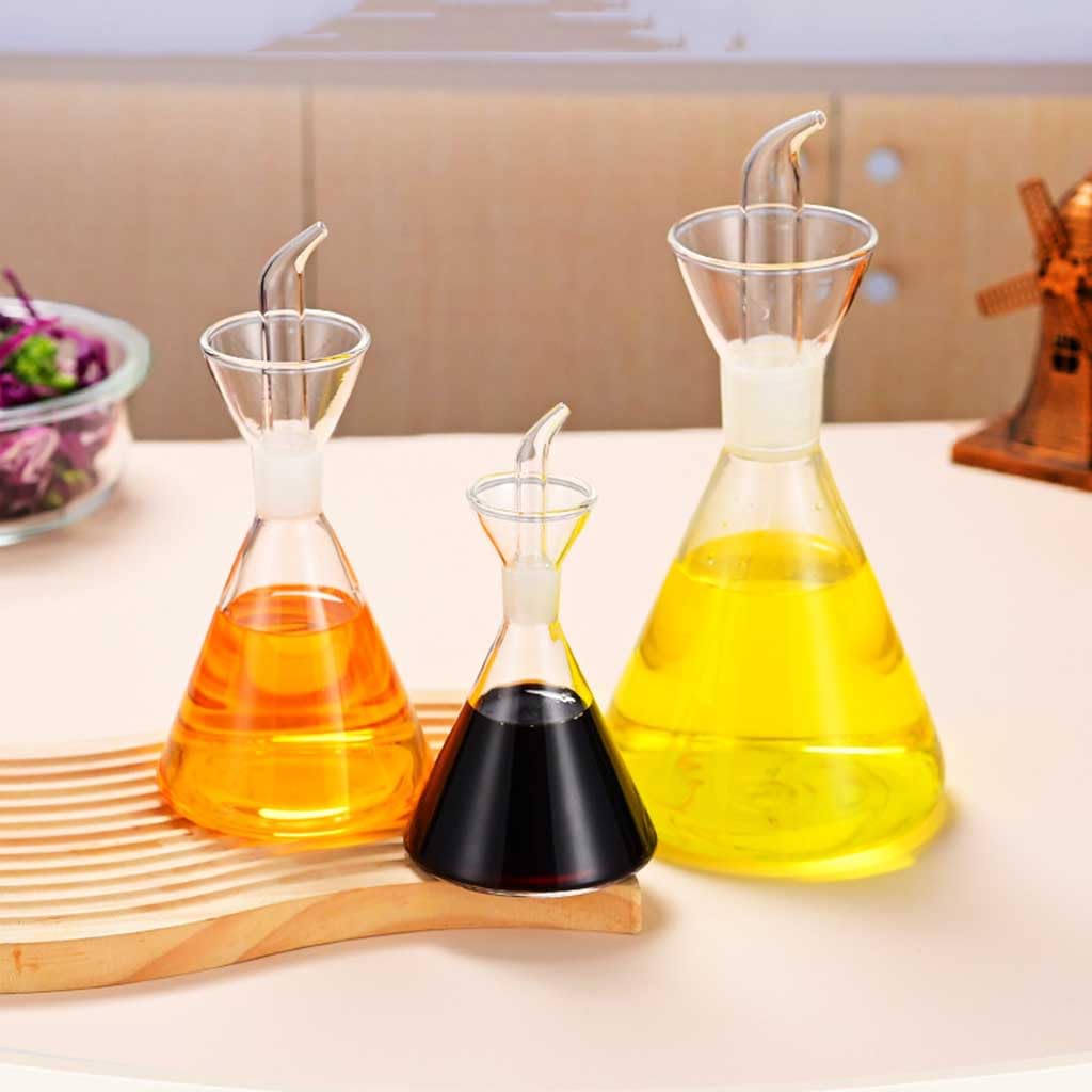 Botella de Vidrio dispensador de Aceite y vinagre, Dispensador de Aceite y vinagre de Vidrio de borosilicato con Pico, Varios tamaños(A Model,500ML)