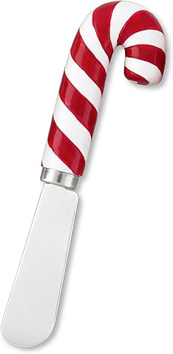 Miniatura 6 de Supreme Housewares Cuchillos esparcidores de queso y mantequilla, decoración navideña, mango de resina pintado a mano de 4 piezas con hoja de acero