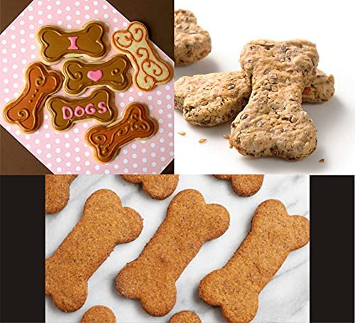 Ochtend ® Plastic Dog Bone Cookie Cutter Embosser Cake Decorating Baking Mold Tools (Pack of 4, White) 3