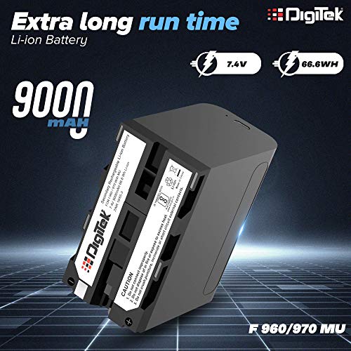 Image of Digitek (DBSK-009FT Studio Background Stand Kit for Backdrop Photography and Videography && F 960-970 MU Lithium-ion Rechargeable Battery for Sony DSLR Camera (NP F970-NEW)