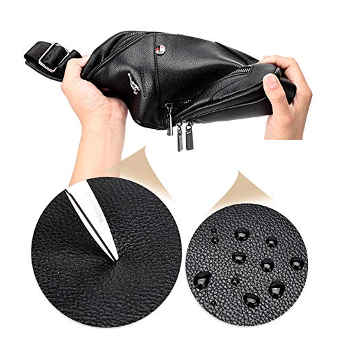 Sacs poitrine en cuir pour homme avec sangle croisée ajustable - 4