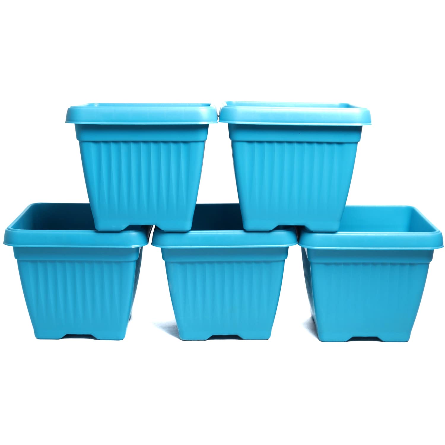 Hug A Plant |Bello Square 25CM Blue Plastic Pot for Home & Garden Decor (25CM|9 INCH, Pack of 5) (B0BLVMZ8F2) Amazon Price History, Amazon Price Tracker