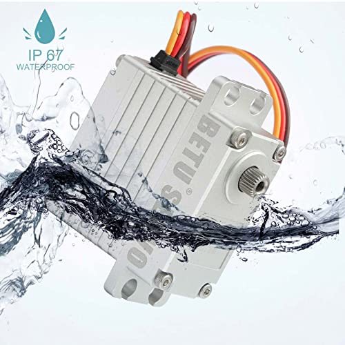 Betu 60Kg Brushless Servo, High Torque Servo, Waterpoof Servo Made By Full Aluminum Case And Stainless Steel Gear, Steering Servo Compatible With 1/5，1/6, 1/8, 1/10 Rc Car/Robot/Boat/Airplane #TOP2
