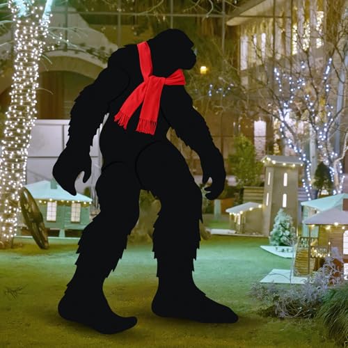 Memorywuu 5.9ft Christmas Bigfoot Outdoor Decor with Scarf Sasquatch Gifts for Men Women Bigfoot Silhouette Statues Yard Signs Ornaments for Art Backyard Display Garden Forests Patio Decor