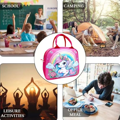 Image of TERA 13 Lunch Bags Insulated Lunch Tiffin Carry Bag (1 pcs) Unicorn Large Size Hot Cold B-ag for Office Travel School Picnic for Girls, Boys, Men & Women, Cartoon Gift Storage Zipper Bag for Girls