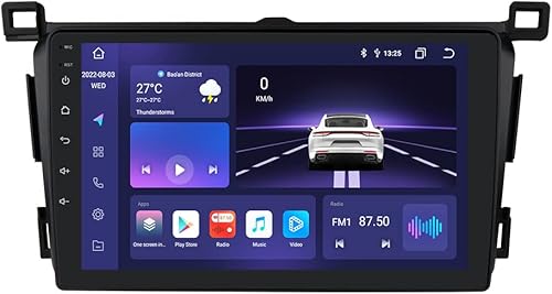 Estéreo de coche Android 12 de 8 núcleos 4+32 GB para Toyota RAV4 2013-2018 9 "QLED in-Dash navegación GPS con CarPlay Android Auto Radio Bluetooth,