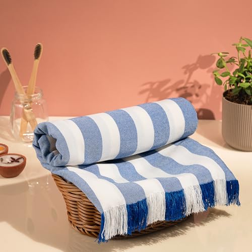 Image of Comforic 100% Bamboo Towels for Bath Large Size | Bamboo Bath Towel for Men & Women | Ultra Soft, Absorbent, Lightweight, Quick Dry Towel for Bath, Beach, Travel, Gym | 75x150 cm - Set of 1 Royal Blue