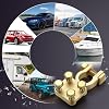 2 Pcs Heavy Duty Battery Terminal Solid Brass Cable Ends 3-way Heavy Duty 4 Screw Top Post Battery Terminals for All Car