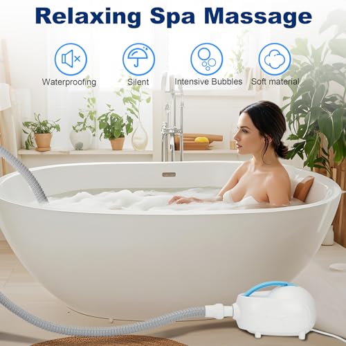 Bubble Bath Mat Tub Spa Massager 3-Speed Portable Spa Bubble Bath Massager with Hydrotherapy Jets, Non-Slip Suction Cups & Ultra Quiet Motor | Bathtub Spa Experience at Home, Luxury Bathtub Bubble Mat - Thumbnail 5