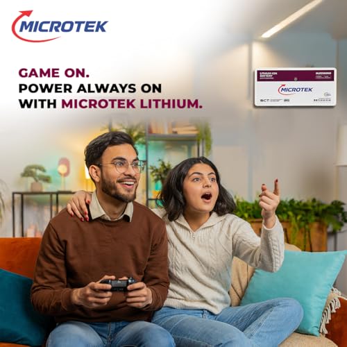 Image of Microtek 100Ah 25.6V LiFePO4 Lithium Inverter Battery | 2.56kWh Solar Battery for Home, UPS & Power Backup | Long Life 3500 Cycles, Fast Charging, Maintenance Free, 3 Year Warranty
