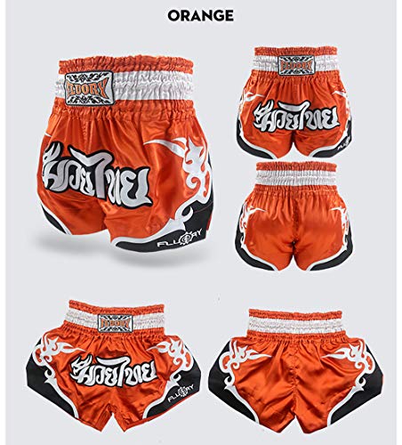 FLUORY Muay Thai Fight Shorts,MMA Shorts Clothing Training Cage Fighting Grappling Martial Arts Kickboxing Shorts Clothing