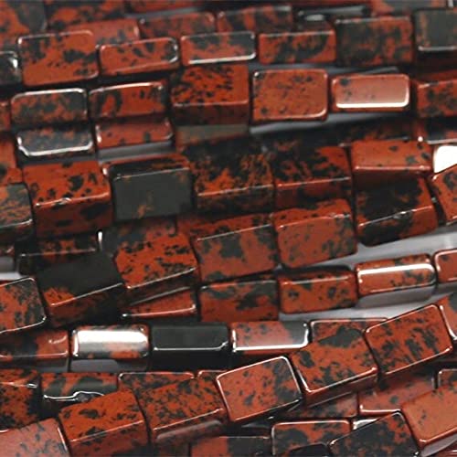 Obsidienne acajou naturelle en perles cubes 4x6x9mm pour bijoux raffinés