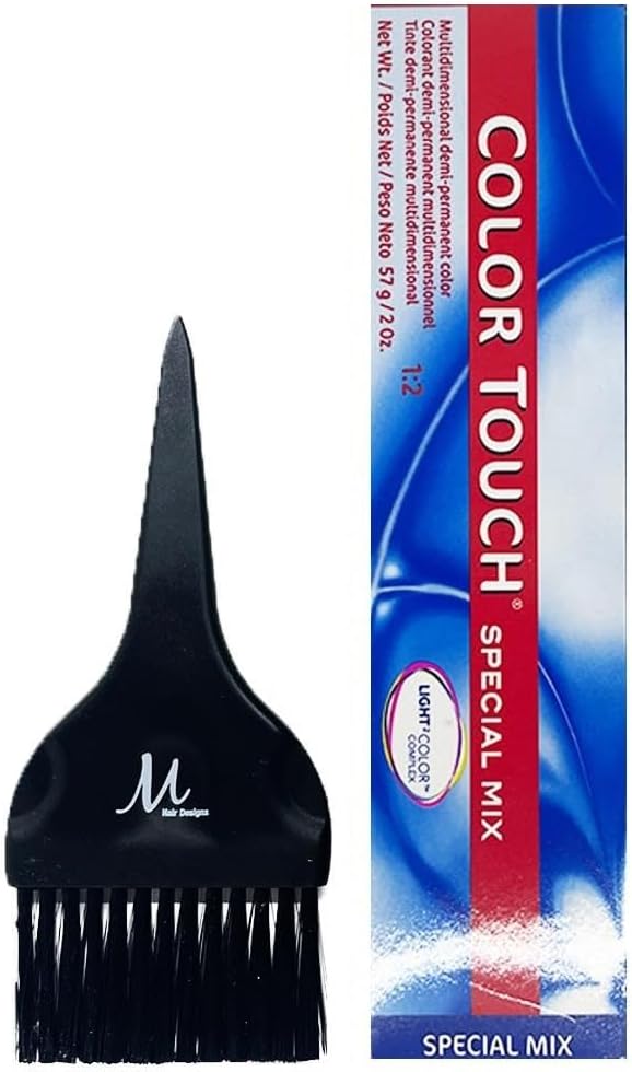 Color Touch 0/00 Clear Hair Color 2 Oz and M Hair Designs Tint Brush (Bundle)