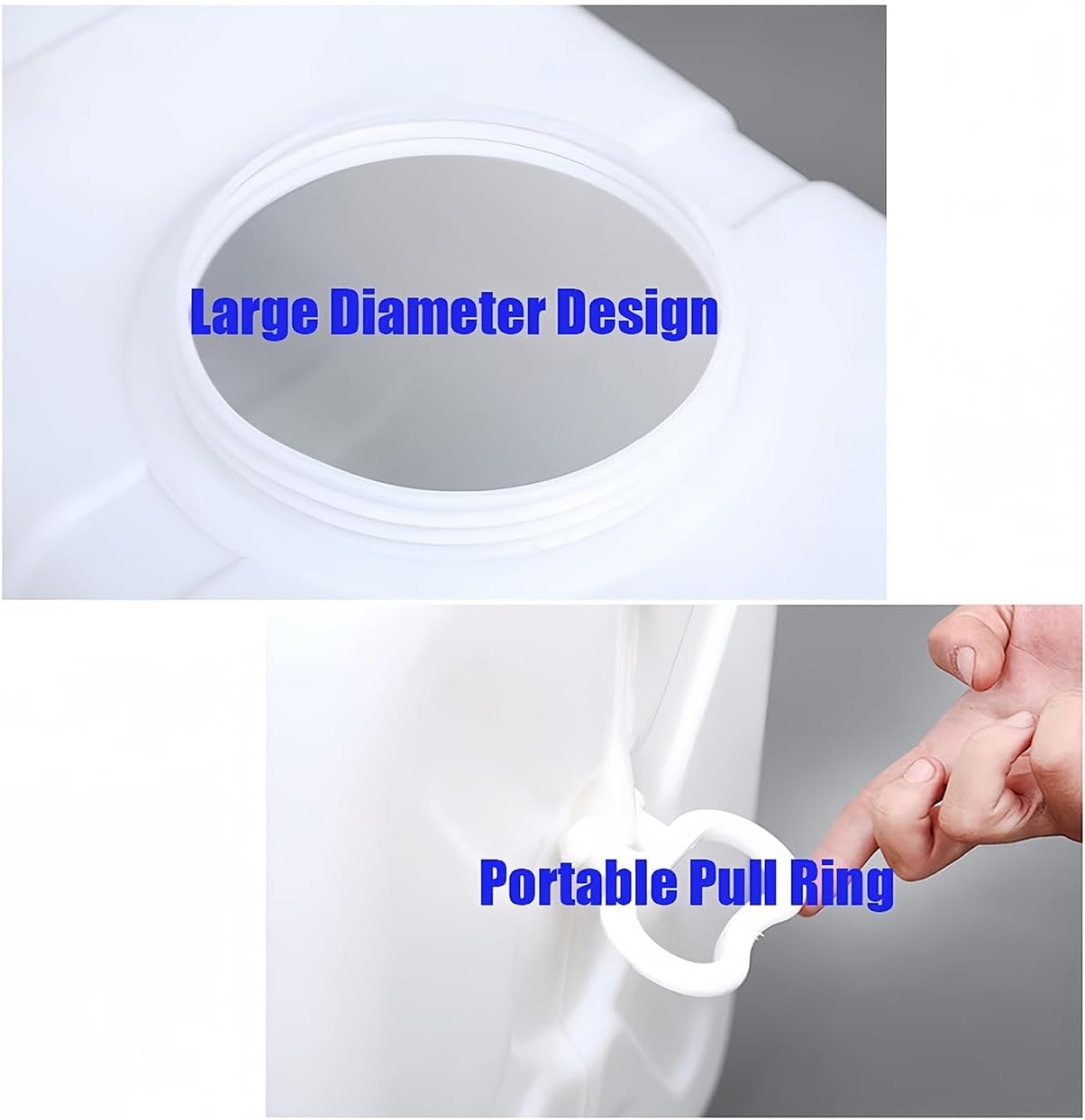Plastic water storage tank emergency water storage 15L/30L camping and hiking water storage container multifunctional water tank (white,15L)