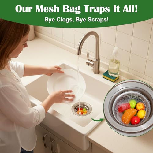 400 Stück Sieb für Spülbecken Sink Filter Küchenspüle Sieb Einweg Siebbeutel Waschbecken Filtertüten für Strainer Spülbecken Küchenspüle Kitchen Sink