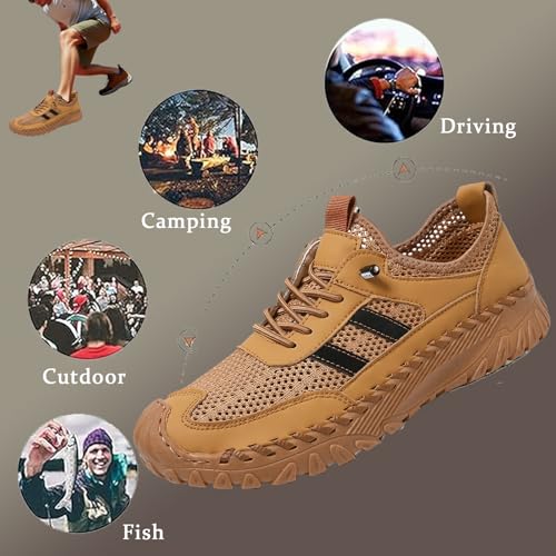 Zenfaze Orthopedic Shoes for Men, Atlacoast Shoes for Men, Men's Slip-On Orthopedic Leather Hiking Shoes, Arch Support, Breathable Light Non-Slip, Orthopedic Walking Shoes with Anti Slip Soles4